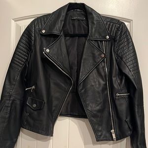 Black leather Zara jacket